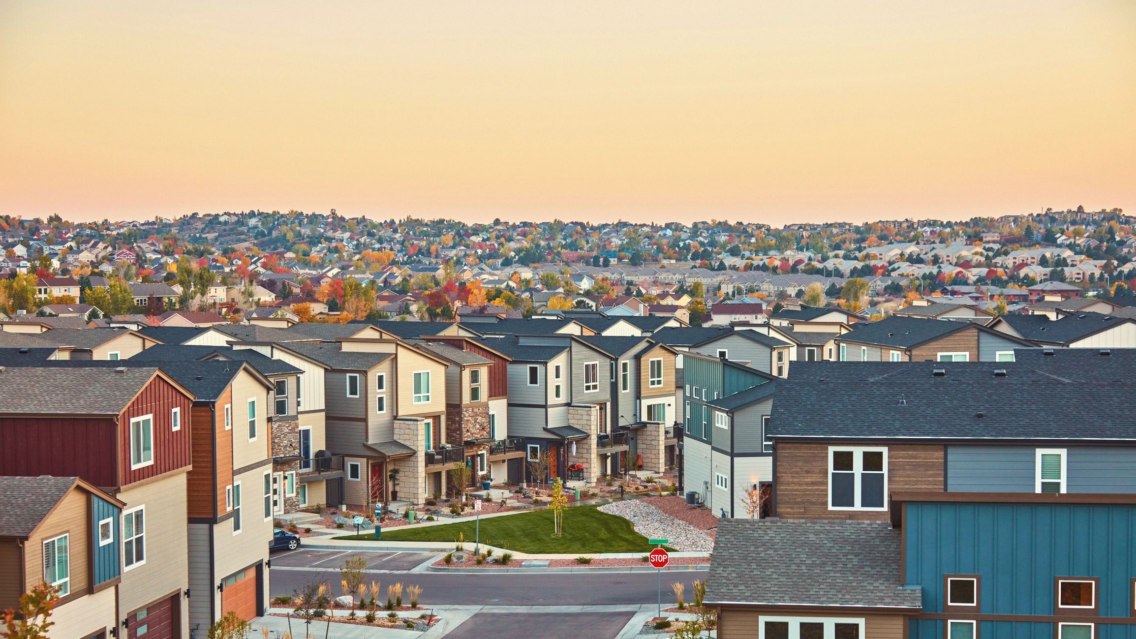 Residential neighborhood representing home oil delivery coverage